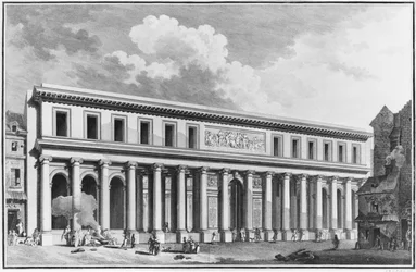 Die Akademie der Chirurgie, Paris, graviert von Claude Rene Gabriel Poulleau, 1773